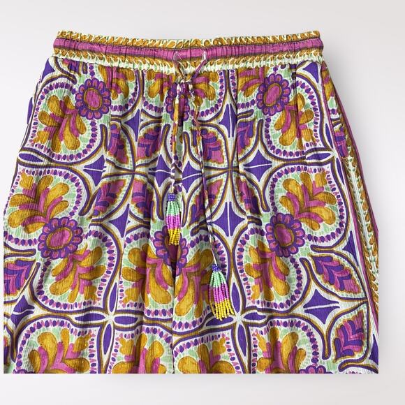 Haute Hippie Set Wide Leg Pant Open Reversible Kimono Cardigan Size M Boho - Picture 13 of 16